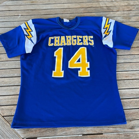 VTG Rawlings Chargers NFL Jersey Dan Fouts #14 70s 80s USA Made Bolts Medium GUC - Picture 5 of 16